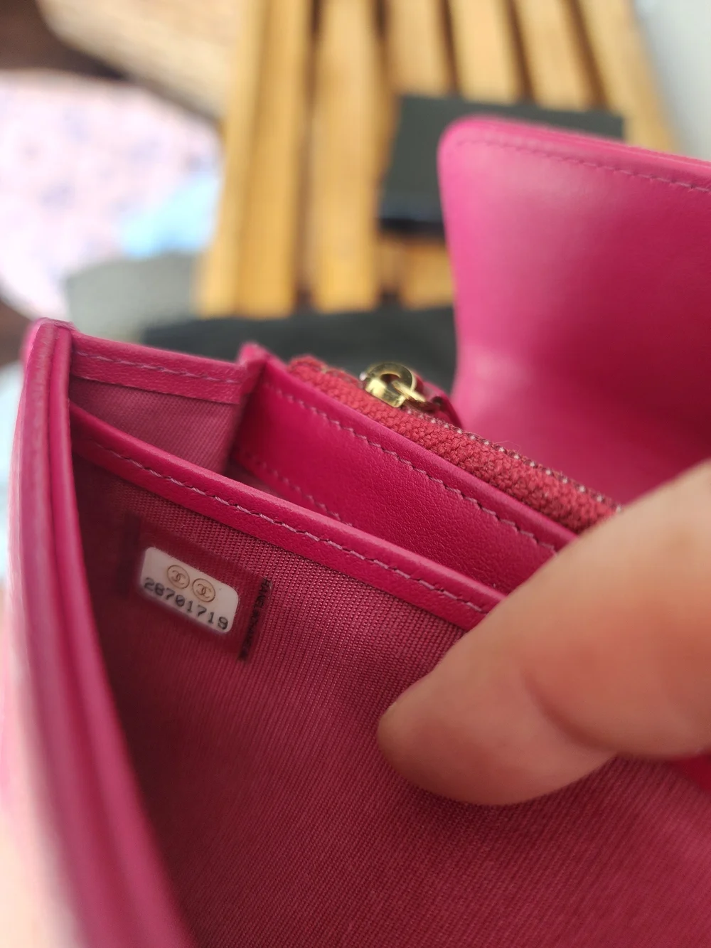 CHANEL CC Stich Leather Long Wallet